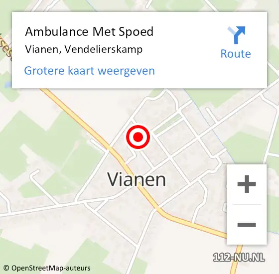 Locatie op kaart van de 112 melding: Ambulance Met Spoed Naar Vianen, Vendelierskamp op 25 april 2017 00:14