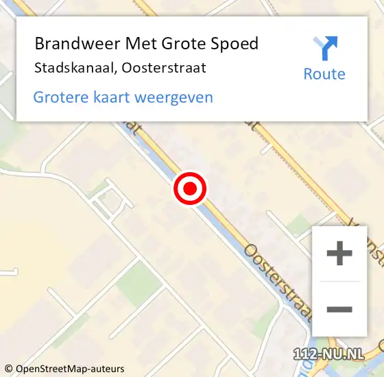 Locatie op kaart van de 112 melding: Brandweer Met Grote Spoed Naar Stadskanaal, Oosterstraat op 25 april 2017 00:16