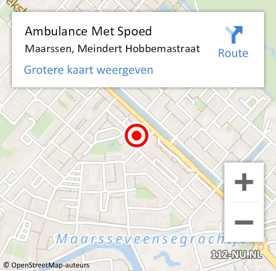 Locatie op kaart van de 112 melding: Ambulance Met Spoed Naar Maarssen, Meindert Hobbemastraat op 25 april 2017 00:20