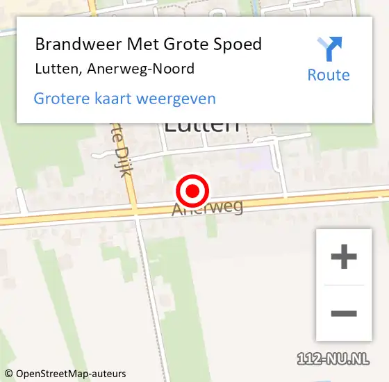Locatie op kaart van de 112 melding: Brandweer Met Grote Spoed Naar Lutten, Anerweg-Noord op 18 januari 2014 10:24