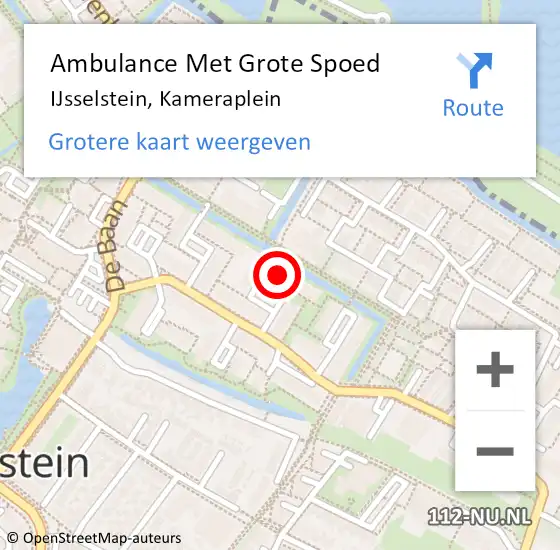 Locatie op kaart van de 112 melding: Ambulance Met Grote Spoed Naar IJsselstein, Kameraplein op 25 april 2017 03:40