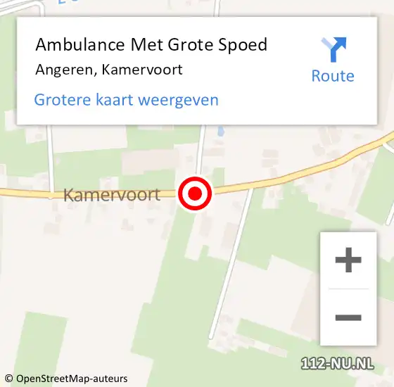 Locatie op kaart van de 112 melding: Ambulance Met Grote Spoed Naar Angeren, Kamervoort op 25 april 2017 04:45