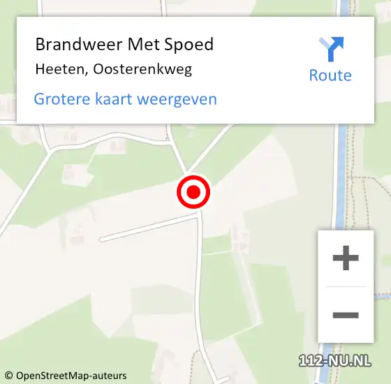 Locatie op kaart van de 112 melding: Brandweer Met Spoed Naar Heeten, Oosterenkweg op 25 april 2017 07:35