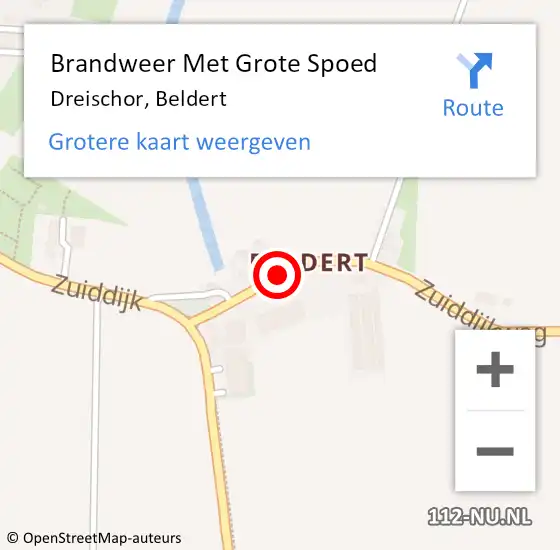 Locatie op kaart van de 112 melding: Brandweer Met Grote Spoed Naar Dreischor, Beldert op 25 april 2017 07:55