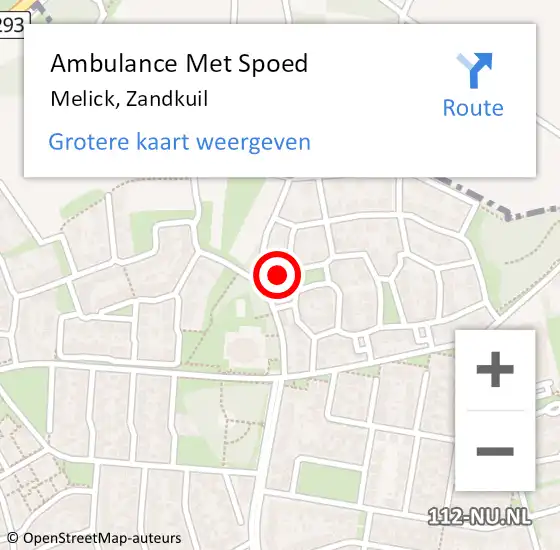 Locatie op kaart van de 112 melding: Ambulance Met Spoed Naar Melick, Zandkuil op 25 april 2017 08:01