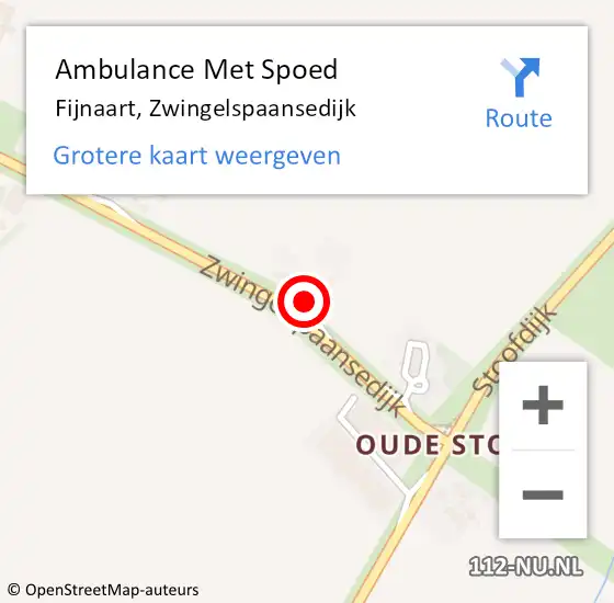 Locatie op kaart van de 112 melding: Ambulance Met Spoed Naar Fijnaart, Zwingelspaansedijk op 25 april 2017 08:34