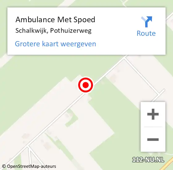 Locatie op kaart van de 112 melding: Ambulance Met Spoed Naar Schalkwijk, Pothuizerweg op 25 april 2017 10:06