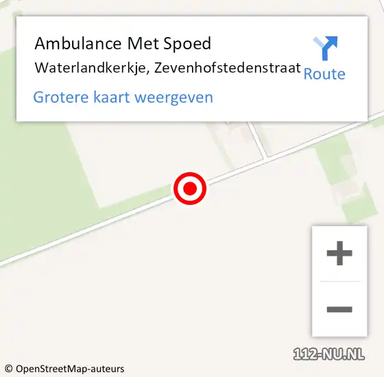 Locatie op kaart van de 112 melding: Ambulance Met Spoed Naar Waterlandkerkje, Zevenhofstedenstraat op 25 april 2017 11:27