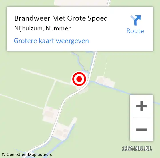 Locatie op kaart van de 112 melding: Brandweer Met Grote Spoed Naar Nijhuizum, Nummer op 25 april 2017 11:38