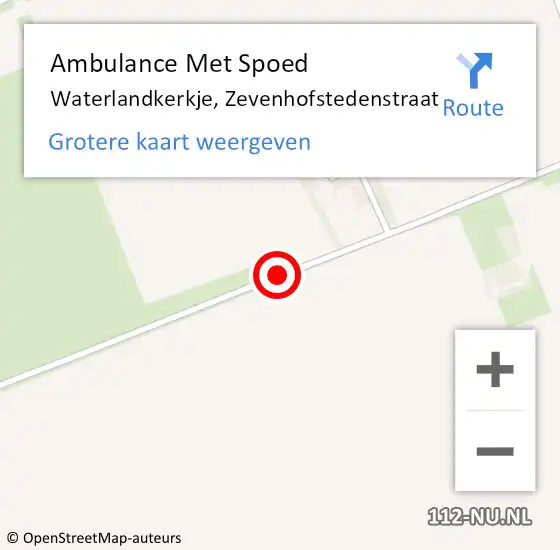 Locatie op kaart van de 112 melding: Ambulance Met Spoed Naar Waterlandkerkje, Zevenhofstedenstraat op 25 april 2017 11:44