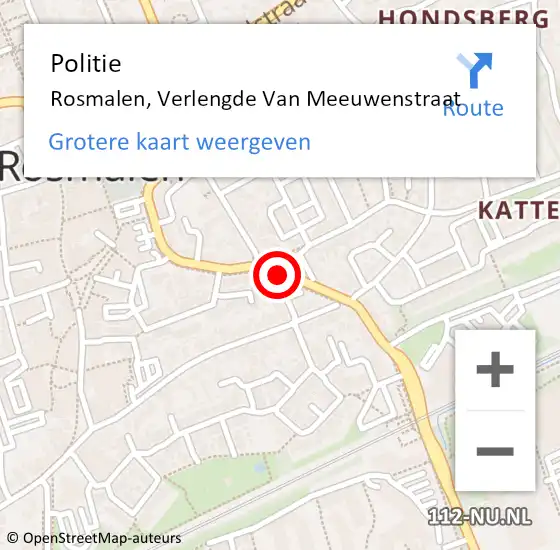 Locatie op kaart van de 112 melding: Politie Rosmalen, Verlengde Van Meeuwenstraat op 25 april 2017 11:49