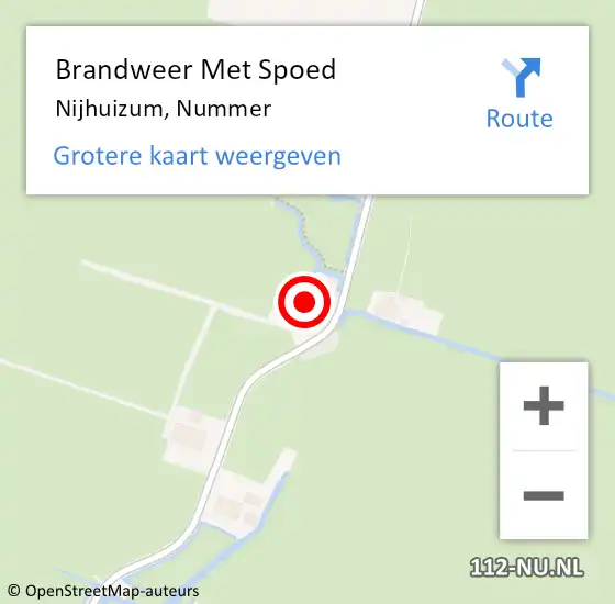 Locatie op kaart van de 112 melding: Brandweer Met Spoed Naar Nijhuizum, Nummer op 25 april 2017 12:06