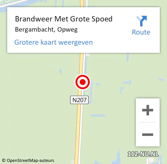 Locatie op kaart van de 112 melding: Brandweer Met Grote Spoed Naar Bergambacht, Opweg op 25 april 2017 13:42