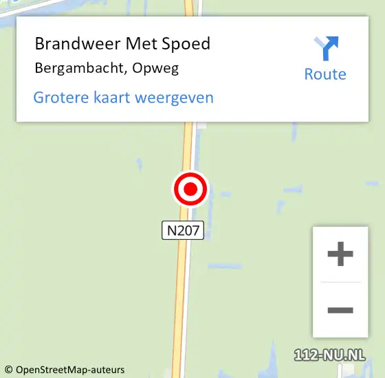 Locatie op kaart van de 112 melding: Brandweer Met Spoed Naar Bergambacht, Opweg op 25 april 2017 13:53