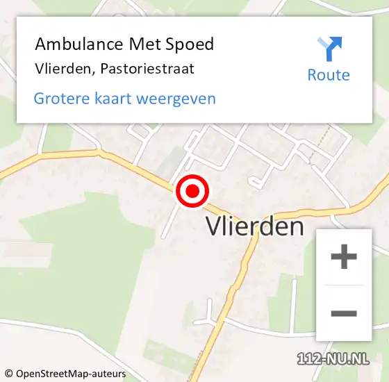 Locatie op kaart van de 112 melding: Ambulance Met Spoed Naar Vlierden, Pastoriestraat op 25 april 2017 14:07