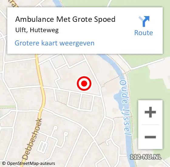 Locatie op kaart van de 112 melding: Ambulance Met Grote Spoed Naar Ulft, Hutteweg op 25 april 2017 14:54