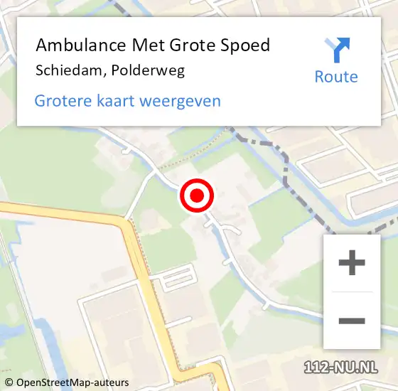 Locatie op kaart van de 112 melding: Ambulance Met Grote Spoed Naar Schiedam, Polderweg op 25 april 2017 14:56