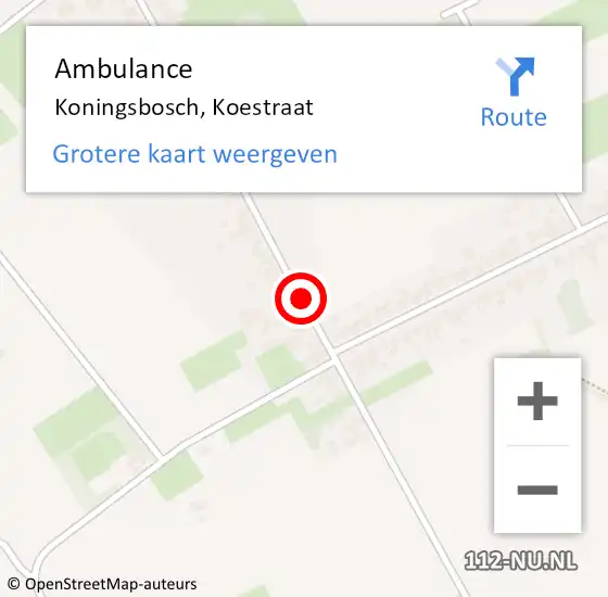 Locatie op kaart van de 112 melding: Ambulance Koningsbosch, Koestraat op 25 april 2017 15:15