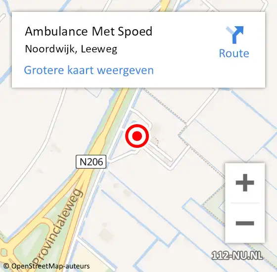 Locatie op kaart van de 112 melding: Ambulance Met Spoed Naar Noordwijk, Leeweg op 25 april 2017 15:16