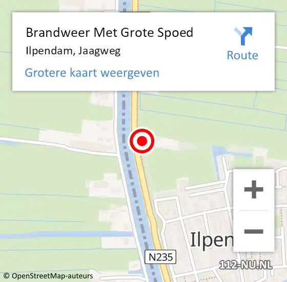 Locatie op kaart van de 112 melding: Brandweer Met Grote Spoed Naar Ilpendam, Jaagweg op 25 april 2017 15:26