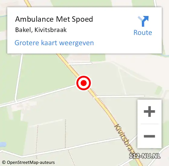 Locatie op kaart van de 112 melding: Ambulance Met Spoed Naar Bakel, Kivitsbraak op 25 april 2017 15:33