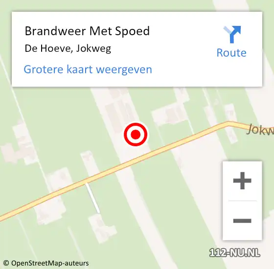 Locatie op kaart van de 112 melding: Brandweer Met Spoed Naar De Hoeve, Jokweg op 25 april 2017 16:34