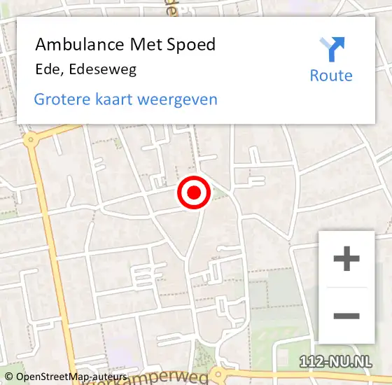 Locatie op kaart van de 112 melding: Ambulance Met Spoed Naar Ede, Edeseweg op 25 april 2017 16:52