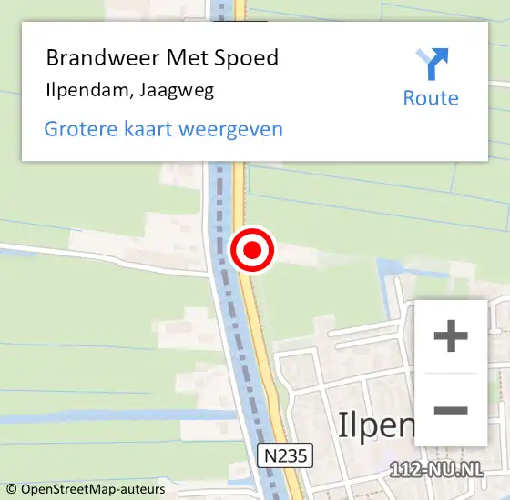 Locatie op kaart van de 112 melding: Brandweer Met Spoed Naar Ilpendam, Jaagweg op 25 april 2017 17:35