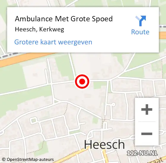 Locatie op kaart van de 112 melding: Ambulance Met Grote Spoed Naar Heesch, Kerkweg op 25 april 2017 18:02