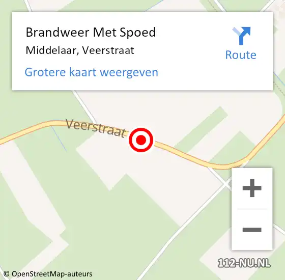 Locatie op kaart van de 112 melding: Brandweer Met Spoed Naar Middelaar, Veerstraat op 25 april 2017 19:32