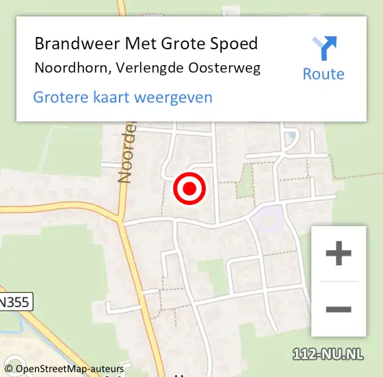 Locatie op kaart van de 112 melding: Brandweer Met Grote Spoed Naar Noordhorn, Verlengde Oosterweg op 25 april 2017 19:48