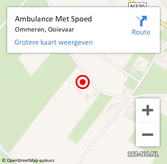 Locatie op kaart van de 112 melding: Ambulance Met Spoed Naar Ommeren, Ooievaar op 25 april 2017 20:08