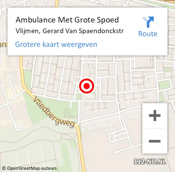 Locatie op kaart van de 112 melding: Ambulance Met Grote Spoed Naar Vlijmen, Gerard Van Spaendonckstr op 25 april 2017 21:36