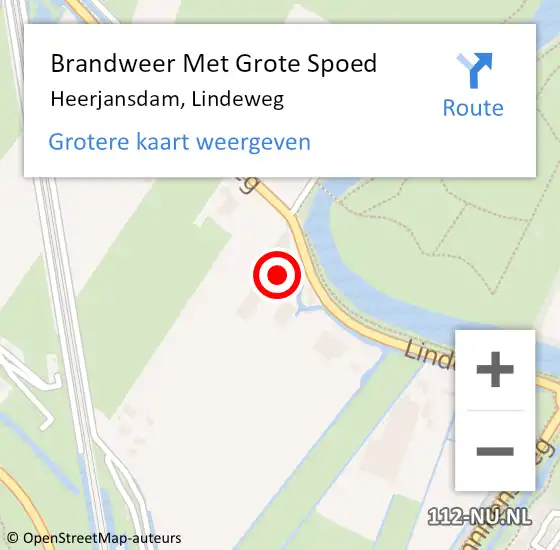 Locatie op kaart van de 112 melding: Brandweer Met Grote Spoed Naar Heerjansdam, Lindeweg op 25 april 2017 21:58