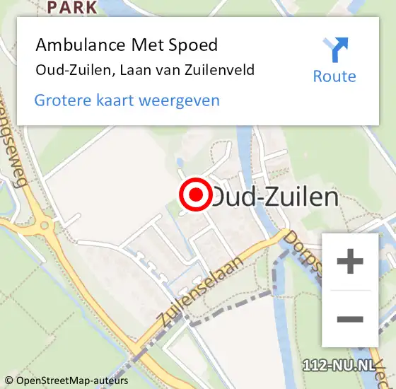 Locatie op kaart van de 112 melding: Ambulance Met Spoed Naar Oud-Zuilen, Laan van Zuilenveld op 26 april 2017 03:21