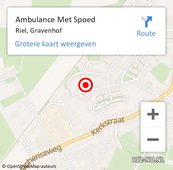 Locatie op kaart van de 112 melding: Ambulance Met Spoed Naar Riel, Gravenhof op 26 april 2017 04:01