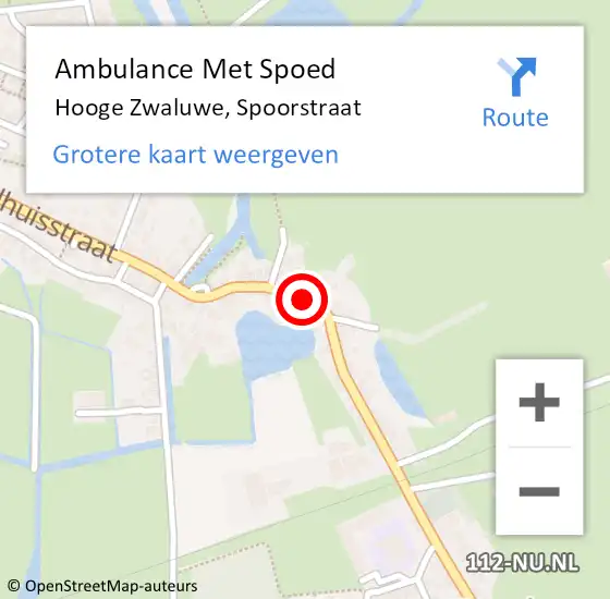 Locatie op kaart van de 112 melding: Ambulance Met Spoed Naar Hooge Zwaluwe, Spoorstraat op 26 april 2017 04:22