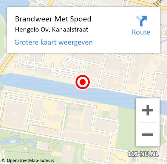 Locatie op kaart van de 112 melding: Brandweer Met Spoed Naar Hengelo Ov, Kanaalstraat op 26 april 2017 04:57