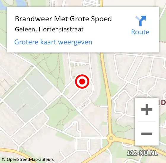 Locatie op kaart van de 112 melding: Brandweer Met Grote Spoed Naar Geleen, Hortensiastraat op 26 april 2017 04:59