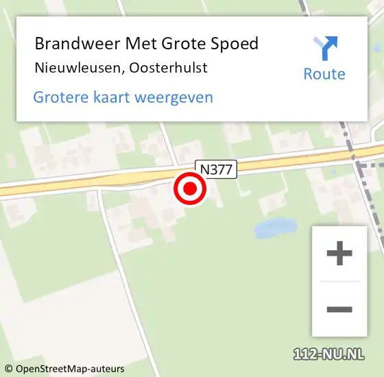 Locatie op kaart van de 112 melding: Brandweer Met Grote Spoed Naar Nieuwleusen, Oosterhulst op 26 april 2017 07:52