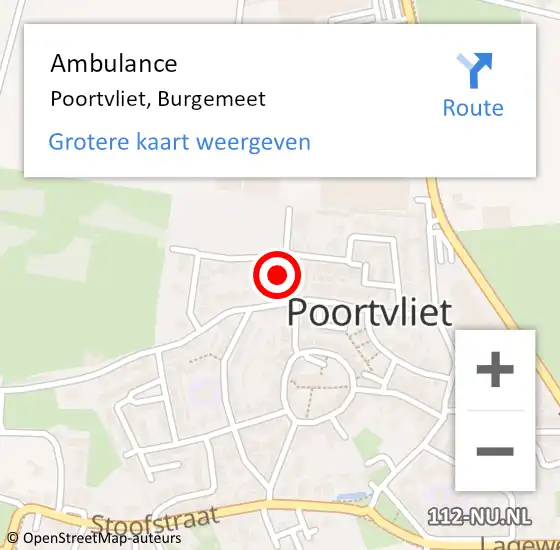 Locatie op kaart van de 112 melding: Ambulance Poortvliet, Burgemeet op 26 april 2017 08:00