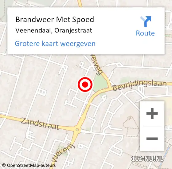 Locatie op kaart van de 112 melding: Brandweer Met Spoed Naar Veenendaal, Oranjestraat op 26 april 2017 09:25