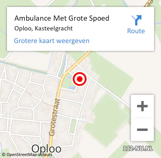 Locatie op kaart van de 112 melding: Ambulance Met Grote Spoed Naar Oploo, Kasteelgracht op 26 april 2017 09:57