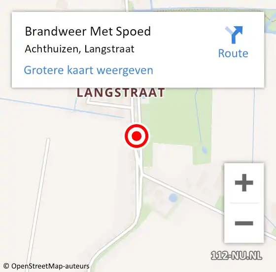 Locatie op kaart van de 112 melding: Brandweer Met Spoed Naar Achthuizen, Langstraat op 26 april 2017 10:26