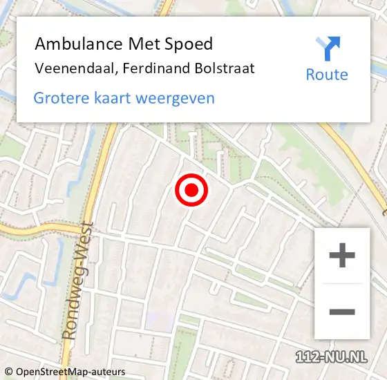 Locatie op kaart van de 112 melding: Ambulance Met Spoed Naar Veenendaal, Ferdinand Bolstraat op 26 april 2017 12:42