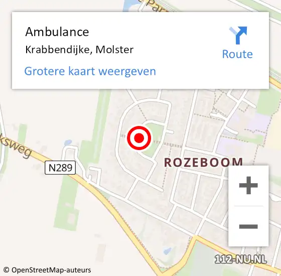 Locatie op kaart van de 112 melding: Ambulance Krabbendijke, Molster op 26 april 2017 14:16