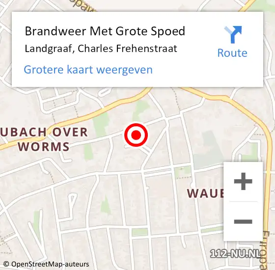 Locatie op kaart van de 112 melding: Brandweer Met Grote Spoed Naar Landgraaf, Charles Frehenstraat op 26 april 2017 15:56