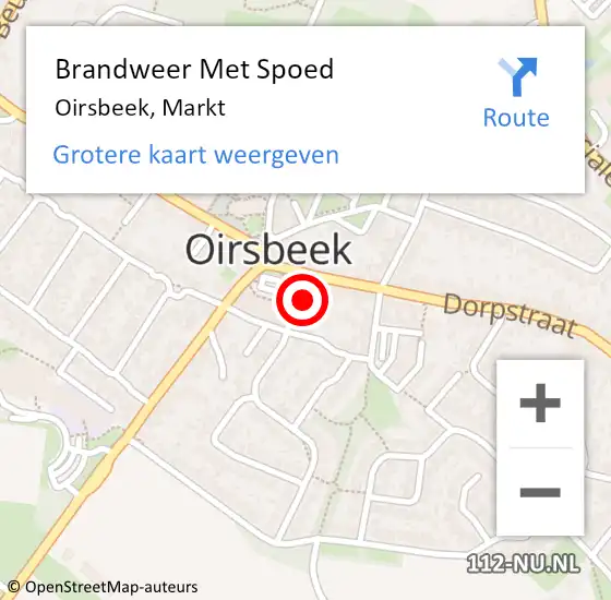 Locatie op kaart van de 112 melding: Brandweer Met Spoed Naar Oirsbeek, Markt op 26 april 2017 16:36