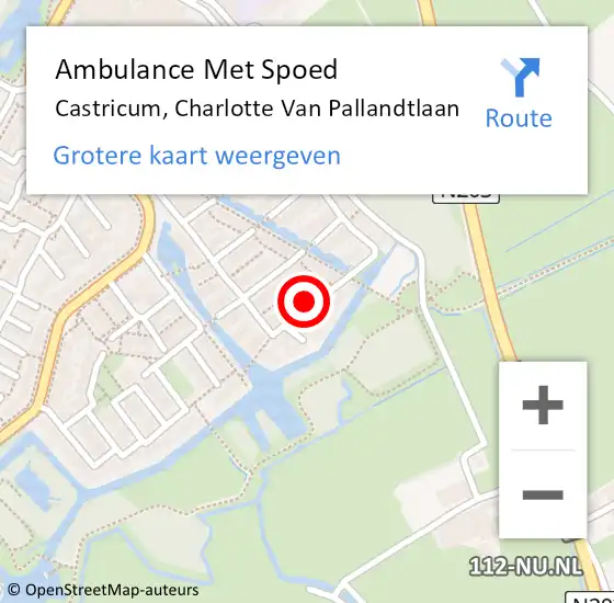 Locatie op kaart van de 112 melding: Ambulance Met Spoed Naar Castricum, Charlotte Van Pallandtlaan op 26 april 2017 17:28