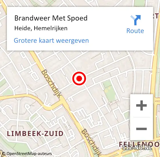 Locatie op kaart van de 112 melding: Brandweer Met Spoed Naar Heide, Hemelrijken op 26 april 2017 17:56